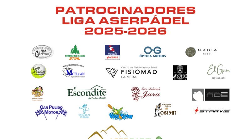 ¿Quiénes son los patrocinadores de la Liga Aserpádel 2025-2026?